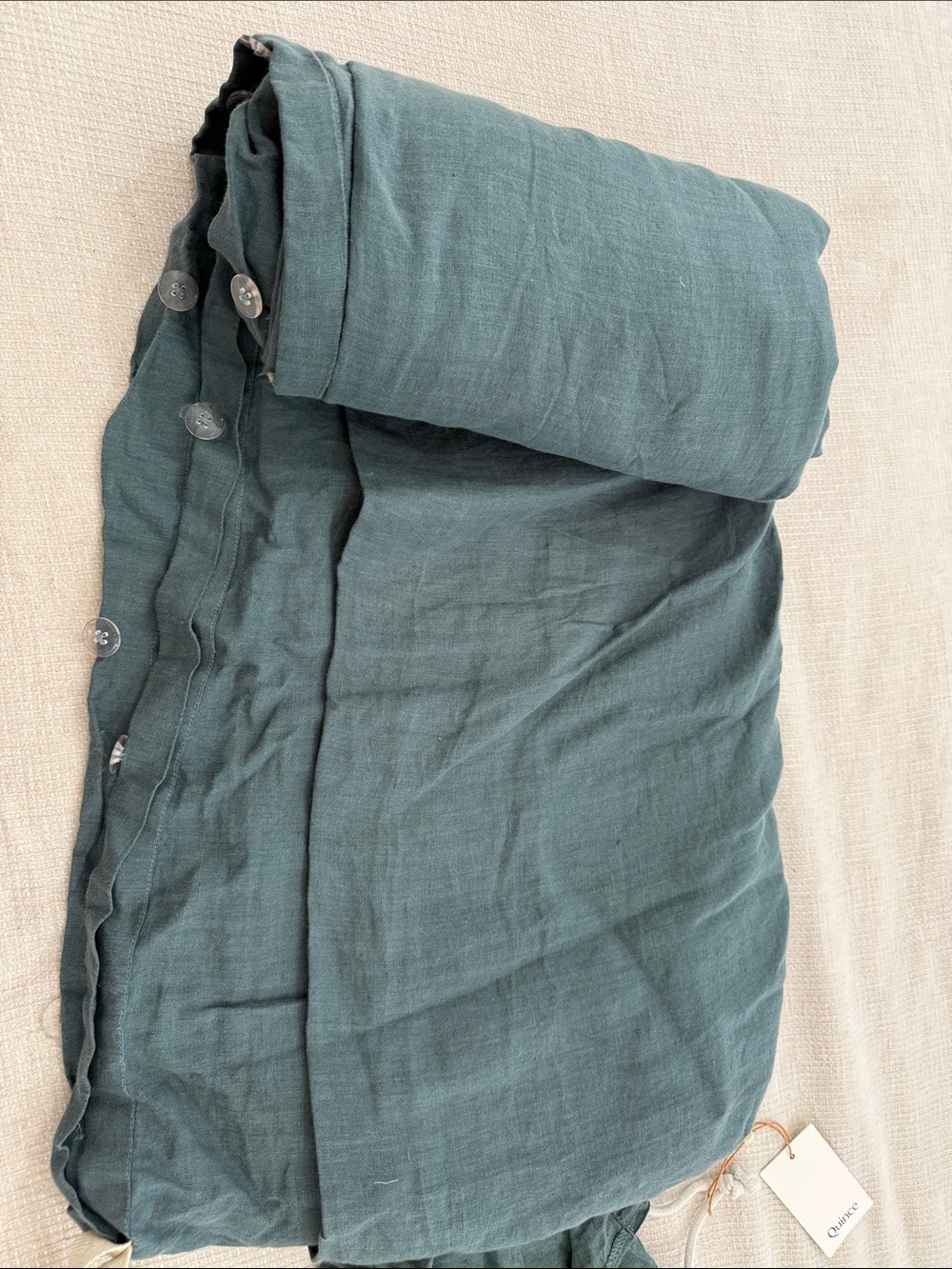 Quince European linen duvet, cover ONLY in Ocean NWT - Picture 4 of 4